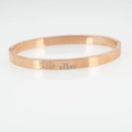Bracciale LOVE in acciaio inossidabile oro rosa con cristalli su base bianca riflettente - Oro rosa