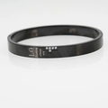 Bracciale rigido in acciaio al titanio nero opaco con incisione LOVE e cristalli a T - Nero