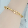 Pulsera minimalista de cadena de clip en acero inoxidable pulido dorado para mujer - Dorado