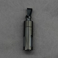 Polished black stainless steel memorial urn pendant with viewing window for ashes - Black Round Head Window Style (Pendant Only)