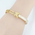 Bracelet jonc papillon doré en acier inoxydable avec cristaux pour femmes - Doré