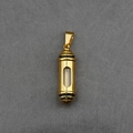 Golden cylindrical memorial pendant with transparent window for keepsake or pet ashes - Gold Flat Head Window Style (Pendant Only)