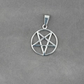 Vintage Pentagramm-Anhänger aus Edelstahl in Silber-Optik mit polierter Oberfläche - Nur Anhänger (Keine Kette)