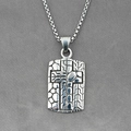 Collier pour homme avec pendentif croix vintage en argent et texture industrielle - Pendentif Avec Chaîne Comme Indiqué