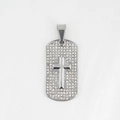Hip-hop zilverkleurige kruishanger met glanzende strass-steentjes voor dames en heren - Alleen hanger (Zonder ketting)
