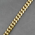 Collier à chaîne cubaine en acier inoxydable plaqué or sous vide pour hommes en or luxueux - 14mm Largeur 60cm Longueur