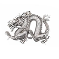 Intricate dragon pendant necklace in vintage stainless steel hip-hop style for men - Steel Color Pendant Only (No Chain)