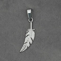 Silver feather pendant necklace with vintage metallic textures for men and women - Pendant Only (No Chain)