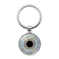Portachiavi con iride blu e anello in metallo argento con dettagli realistici dell'occhio - Stile Iride Blu-Grigio (XSWX9226-3)