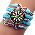 Detailed macro view of multi-layer woven bracelet with infinity symbol and love charm - Infinity Symbol Style (XSWX9257-11)