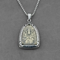 Collana Buddha thailandese in acciaio inossidabile con ciondolo divinità Avalokitesvara - Ciondolo Avalokitesvara con catena
