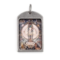 Retro stainless steel Thousand-Hand Guanyin pendant with colorful Thangka painting - Pendant Only (Without Chain) / Avalokitesvara