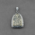 Two-tone stainless steel Guan Gong pendant with gold-plated warrior and dragon details - Guan Gong Pendant Only (Without Chain)