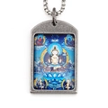 Retro stainless steel Thangka pendant necklace featuring Daheitian Buddhist imagery - Pendant with Necklace / Mahasthamaprapta