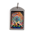 Retro stainless steel Acala Buddha pendant necklace with colorful religious artwork - Pendant Only (Without Chain) / Acala