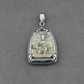 Pendentif Ksitigarbha Bodhisattva bicolore argent et or pour homme - Pendentif Ksitigarbha Uniquement (Sans Chaîne)