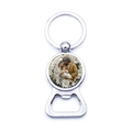 Christmas beer bottle opener keychain with a holy family religious metal design - Holy Family Flower Background Style (XSWX9265-6)