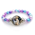 Bracelet de perles zodiaque lapin coloré avec perles irisées sur fond blanc neutre - Lapin (XSWX9296-4-Lapin)