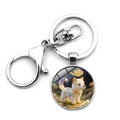 Exquisite white puppy pendant keychain with lobster clasp for car keys and bags - Dog (XSWX9289-11)