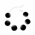 Bracciale a catena argento regolabile con sei ciondoli personalizzati e chiusura a moschettone - Argento (ZDY0028)