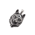 Pendentif tête de loup gothique avec troisième œil en acier vintage pour hommes - Œil Rond Gris Pendentif Seul (Sans Chaîne)