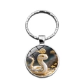 Porte-clés signe du zodiaque avec serpent mignon et nuages sur fond blanc - Signe du Zodiaque Serpent (XSWX9287-6-Serpent)