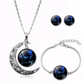 Set gioielli Pesci 3 pezzi con collana pendente luna, bracciale e orecchini a lobo - Pesci (XHTZ0188)