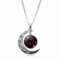 Dettaglio del ciondolo a luna argento con gemma in vetro costellazione Scorpione - Scorpione (XHXL0528)