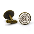 Vintage Bronze Kompass Manschettenknöpfe mit Antik-Metall-Textur für Damen und Herren - Antikbronze
