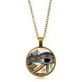 Antike Bronze-Halskette mit buntem Horusauge-Anhänger an einer klassischen Kette - Bronze (XTS2721)