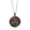 Collana Albero della Vita argento con ciondolo mistico in vetro rosso su sfondo bianco - Argento