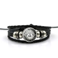 Bracelet vintage en cuir tressé Route 66 avec pendentif dôme en métal drapeau US - Style Cercle Noms 8 États US (ABXL369-6)