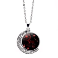Vista detallada del colgante luminoso de Cáncer con diseño de luna giratoria de doble cara - Cáncer