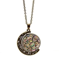 Collana vintage in bronzo con ciondolo teschio di zucchero e cornice a forma di mezzaluna - Stile Bronzo (XZXL0190-Bronzo)