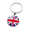 Classic British flag metal keychain with a polished Union Jack round pendant - UK (ABXL1536)