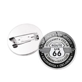 Pin vintage de la Ruta 66 en acero inoxidable con los 8 nombres de los estados de EE. UU. - Estilo de Mapa de Estados en Blanco y Negro Route 66 (XZXL1420-3)