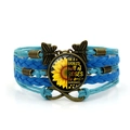 Bracelet multicouche bleu tournesol avec breloques papillon et signe infini - In A World Be A Sunflower (XSWX6543) / Bleu