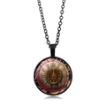 Collier pendentif steampunk avec engrenages horloge et chaîne noire style vintage rétro - Style Engrenage Chiffres Romains - Noir (XSWX6028-3)