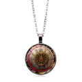 Collier steampunk engrenages horloge avec cadre argenté et chiffres romains sur chaîne - Style Engrenage Chiffres Romains - Argent (XSWX6028-3)