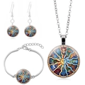 Set di gioielli con sole luna e zodiaco che include collana e orecchini in argento - Stile Dodici Segni Zodiacali Sole Luna (XZXL1733)