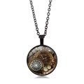 Collier Steampunk avec pendentif engrenage mécanique et finition noire mate - Style Pièces Mécaniques Complexes - Noir (XSWX6028-6)