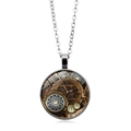 Collier pendentif steampunk avec mécanisme d'horlogerie vintage et chaîne argent - Style Pièces Mécaniques Complexes - Argent (XSWX6028-6)