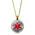 Nahaufnahme der medizinischen Diabetiker-Halskette aus Bronze mit Star of Life-Symbol - MEDIZINISCHER ALARM DIABETIKER (PSXL00207-4)