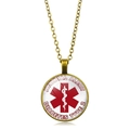 Dettaglio del ciondolo medico per diabete in bronzo con il simbolo della vita - ALLERTA MEDICA DIABETE TIPO 2 (PSXL00207-8)