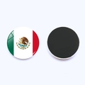 Detail of 25mm Mexican flag crystal glass fridge magnet with black magnetic backing - Mexico Flag (PSXL00235-17)