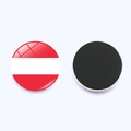 Austrian flag 25mm round glass magnetic fridge sticker with smooth crystal dome finish - Austria Flag (PSXL00235-23)