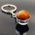 Macro shot of Jupiter planet keychain featuring glossy time gem glass and metal ring - Mars (PSXL001134-1)