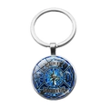 Dettaglio di un portachiavi da vigile del fuoco con croce di Malta e sfondo blu fuoco - Stile Fiamma Blu Vigile del Fuoco (PSXL001085-3)