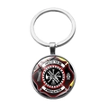 Detail of firefighter keychain with Maltese cross and proud to be firefighter text - Proud Firefighter Profession Style (PSXL001085-6)