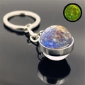 Luminous keychain featuring galaxy planet glass ball with glowing green light effect - Mercury (PSXL001205-4)